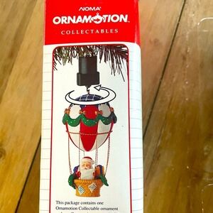 Vintage Noma OrnaMotion Rotating Ornament with Motor Santa in Hot‎ Air Balloon